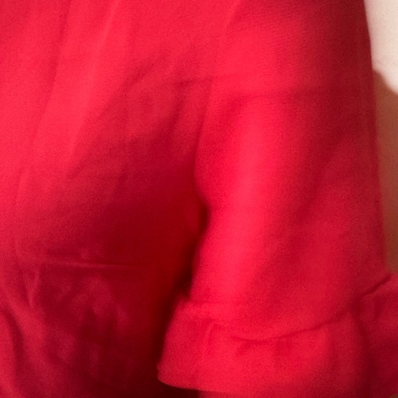 Red Ruffle Sleeve Mini Dress - Picture 10 of 11